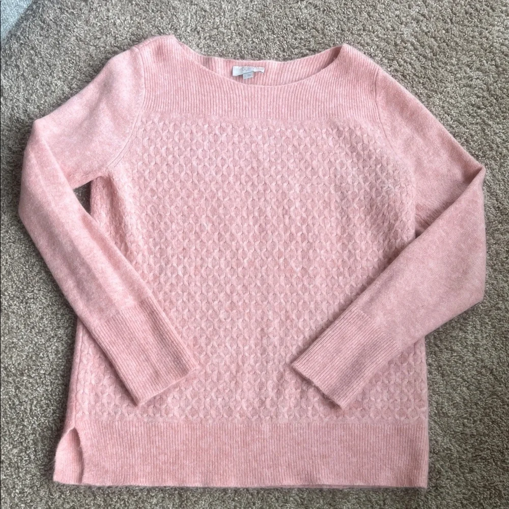 LOFT Soft Pink Crew Neck Sweater Size L - Picture 1 of 6